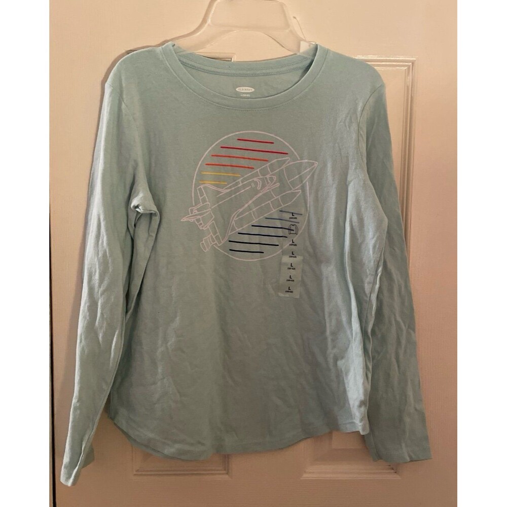 Old Navy Girls Long Sleeve Space Shuttle Graphic T-Shirt
